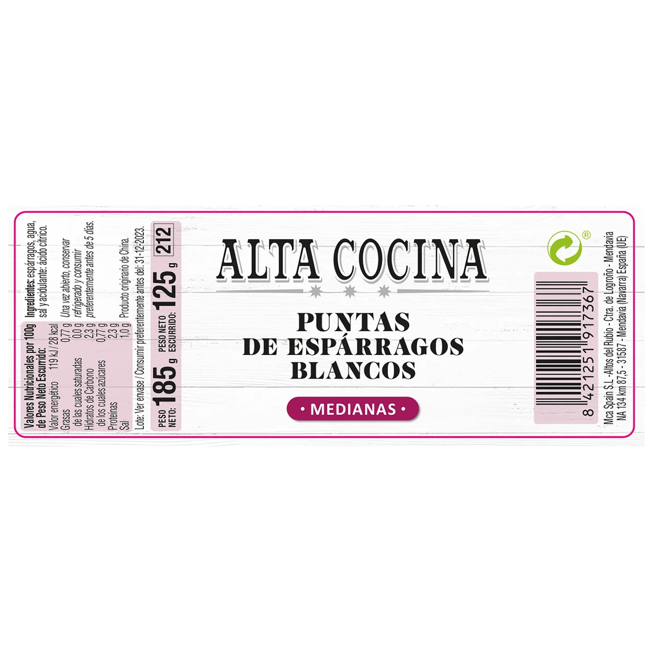 Puntas de espárragos 125 g.