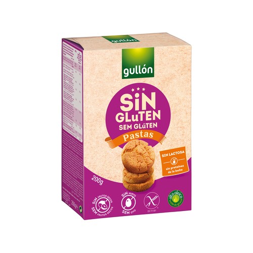 Galletas sin gluten, elaborada especialmente para celíacos. GULLON PASTAS 200 g.