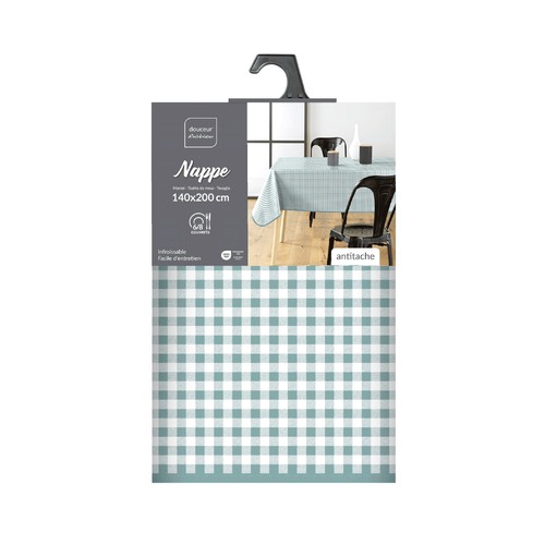 Mantel rectangular 140x200cm pvc estampado verde. U10