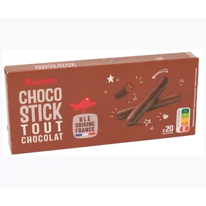 PRODUCTO ALCAMPO Palitos de galleta de chocolate 125 g.