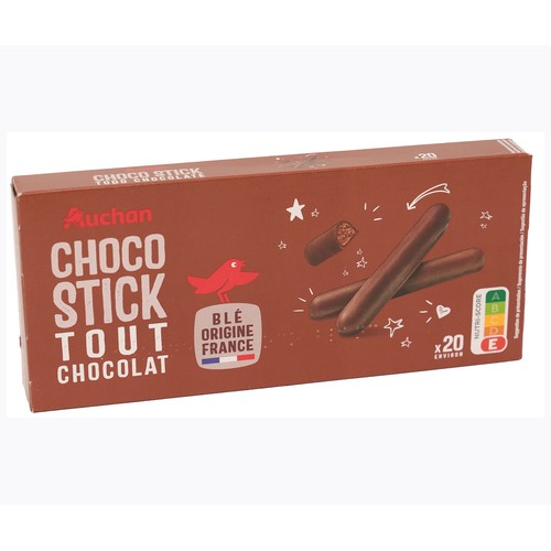 PRODUCTO ALCAMPO Palitos de galleta de chocolate 125 g.