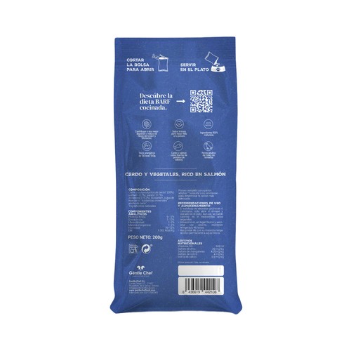 GENTLE CHEF Alimento de perro diet barf cerdo/salmón 200 g.