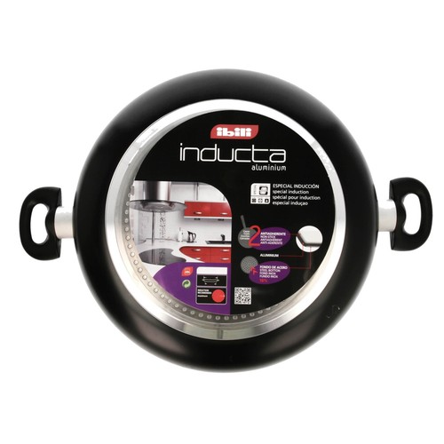 Sartén honda de  28cm. con doble recubrimiento antiadherente, apta para inducción, Inducta IBILI.
