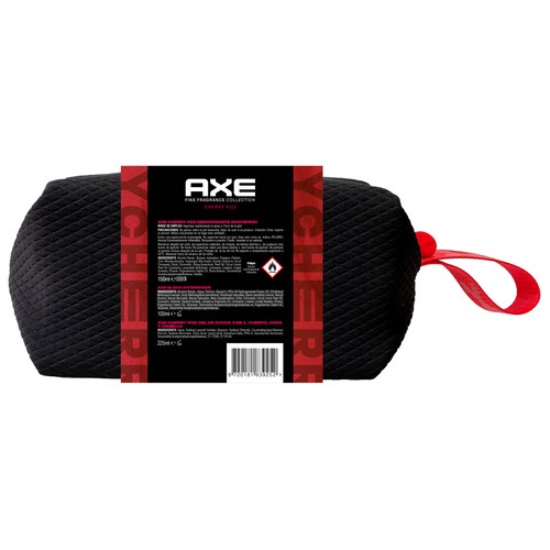AXE Cherry fizz Neceser con aftershave (100 ml), desodorante en spray (150 ml) y gel para ducha o baño (225 ml).