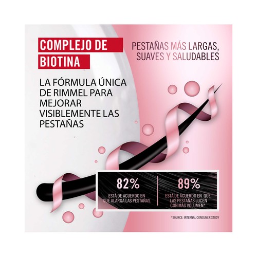 RIMMEL Wonder bond tono 001 Black Máscara de pestañas sérum efecto longitud y fuerza.