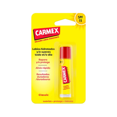 CARMEX Bálsamo labial hidratante y reparador con FPS 15.
