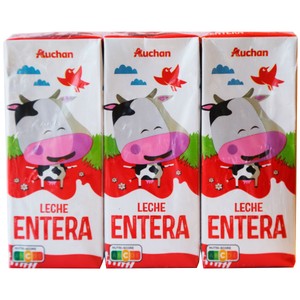 Imagen de AUCHAN Leche mini entera 6 x 200 ml Producto Alcampo.