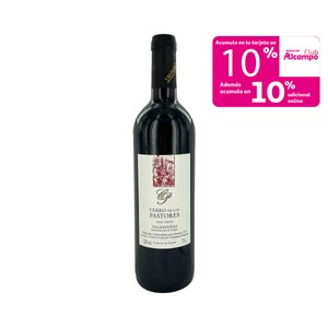 CERRO DE LOS PASTORES Vino tinto con D.O. Valdepeñas botella 75 cl.
