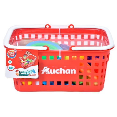 Auchan Cesta supermercado y Comida 38 Piezas +18 años ONE, TWO FUN