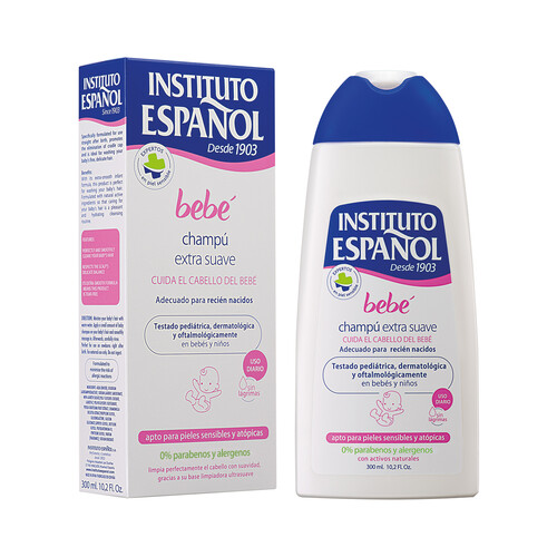 Champú extra suave, apto para pieles sensibles y atópicas INSTITUTO ESPAÑOL 300 ml.