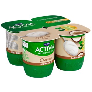 Activia Bífidus Cremoso y con Sabor a Coco de Danone 4 X 120 G. 460 G