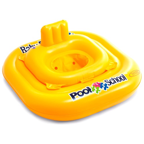 Flotador de seguridad con doble aro y asiento con resplado incorporado, Pool School INTEX.