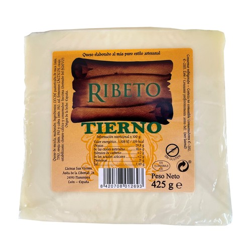 RIBETO Cuña de queso tierno 425 g.