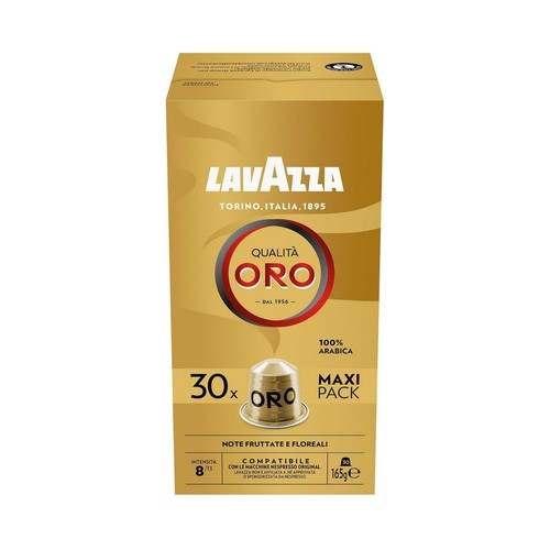LAVAZZA Café Cápsulas Qualita Oro 30 uds. Intensidad 8/13 165 g.