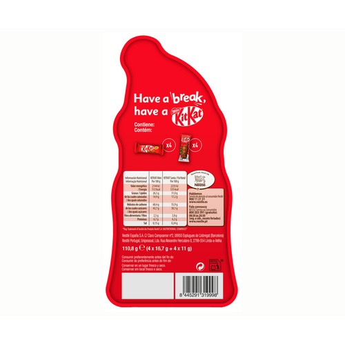 NESTLÉ Barritas kit kat lata santa 110,80 gr.