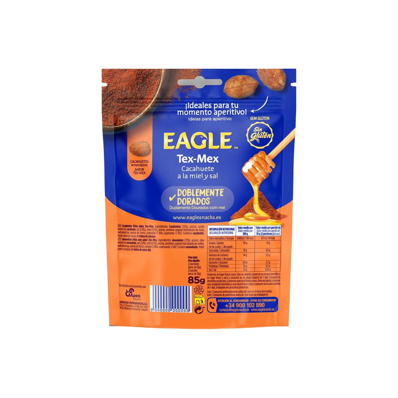 Cacahuete peanuts tex mex 85 g.