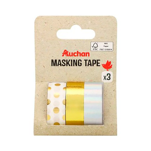 Cinta adhesiva 3rollos 10m. AUCHAN