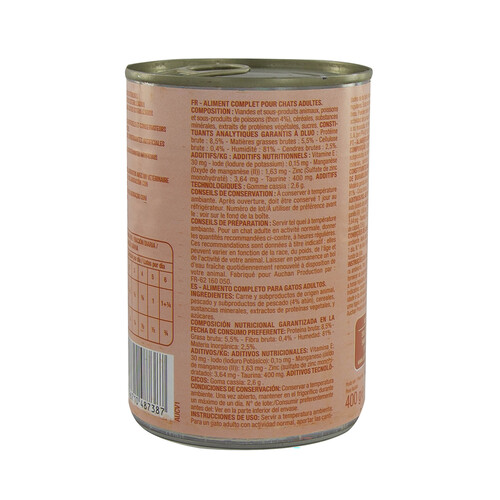 PRODUCTO ALCAMPO Alimento para gato de paté de atún PRODUCTO ALCAMPO 400 g.