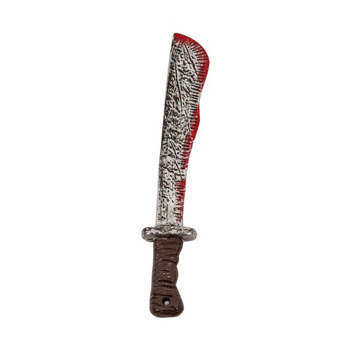 Machete 43 cm plástico, ensangrentado de juguete. RUBIES
