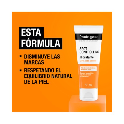 NEUTRÓGENA Clear & defend Crema hidratante facial con ácido salicílico, para piel propensa al ácne 50 ml.