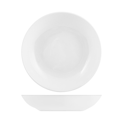 Plato hondo de porcelana color blanco 20 cm New Bone China Coupe H&H.