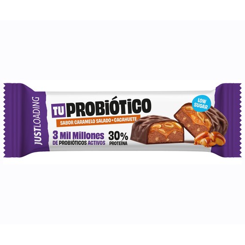 JUST LOADING Barrita de cacahuete y caramelo probiótico 50 gr.