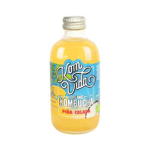 KOMVIDA Superglow Bebida de te fermentada (kombucha) ecológica, con bayas de goji y aloe vera 250 ml.