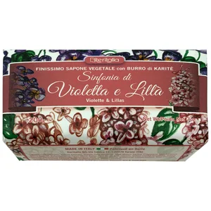 ITERITALIA Pastilla de jabón para tocador con aroma a violetas y lilas 200 g.