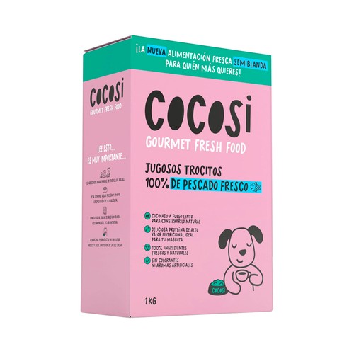COCOSI Alimento semihúmedo para perro. Jugosos trocitos de pescado 100% fresco - 1kg.