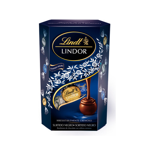 Bombones de chocolate con relleno negro LINDT LINDOR 200 g.