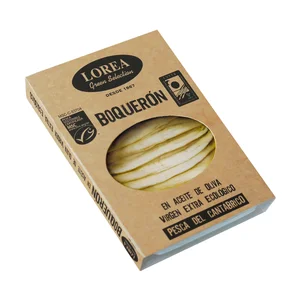 LOREA Boquerones del Cantábrico en aceite de oliva virgen extra Green Selection MSC Ecológico (Pesca sostenible certificada) LOREA 75 g.