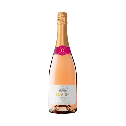 Cava brut rosado con denominación de origen Cava BACH Extrisimo botella de 75 cl.