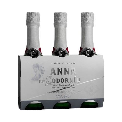 Cava brut elaborado de forma tradicional ANNA DE CODORNIU benjamín 3 x 20 cl.