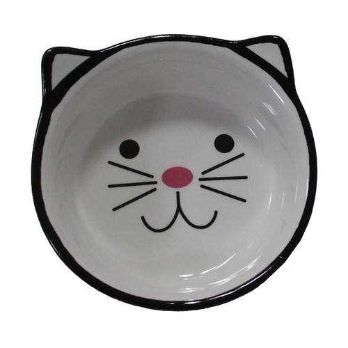 PRODUCTO ALCAMPO Cuenco negro para gatos de cerámica (comedero o bebedero) de 11.5 x 11.5 x 6 cm.