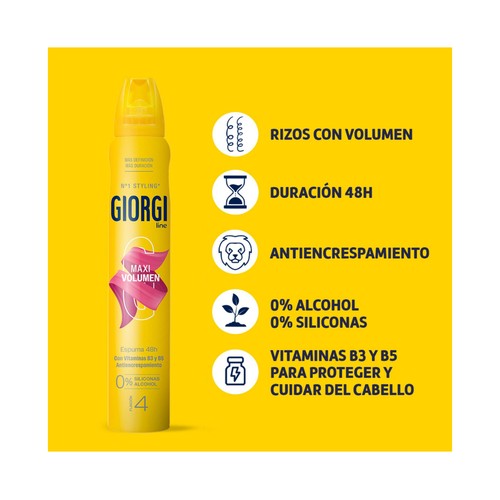 GIORGI Espuma fijadora (4) efecto maxi volumen 250 ml.