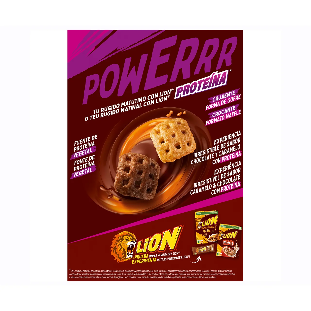 Cereales de caramelo y chocolate Lion 340 g.
