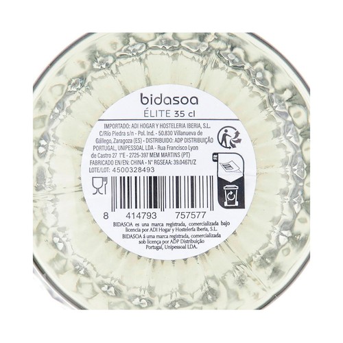 Copa de vidrio de 35 cl, color gris, BIDASOA