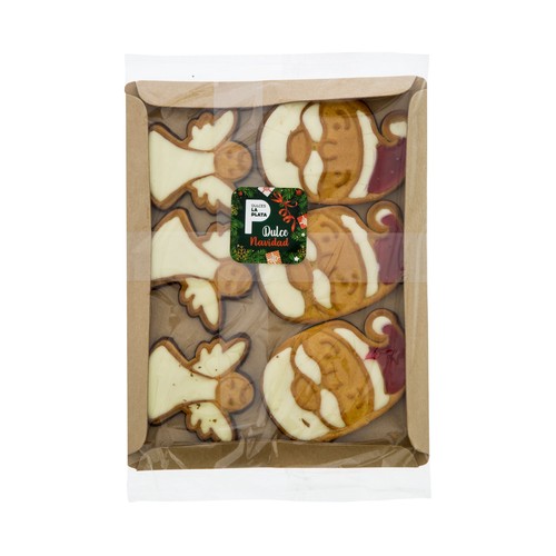 DULCES LA PLATA Surtido de galletas de ángeles y Papá Noel 6 uds. 155 g.