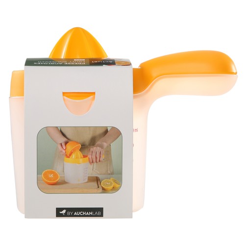 Exprimidor de plástico con vaso medidor 18cm, capacidad 0,5L., ACTUEL.