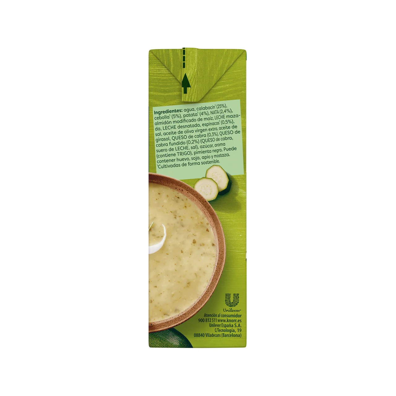Crema de calabacín con queso de cabra 500 ml.