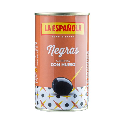 LA ESPAÑOLA Aceitunas negras con hueso LA ESPAÑOLA lata de 185 g