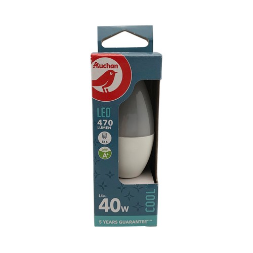 Bombilla Led E14, 5,5=40W, luz fría, 470 lm, PRODUCTO ALCAMPO.