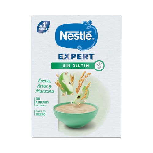 NESTLÉ Expert Papilla sin gluten de avena, arroz y manzana, a partir de 6 meses 250 g. 