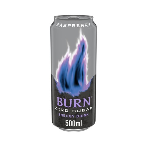 Bebida energética frambuesa Zero azúcar BURN ZERO 50 cl.