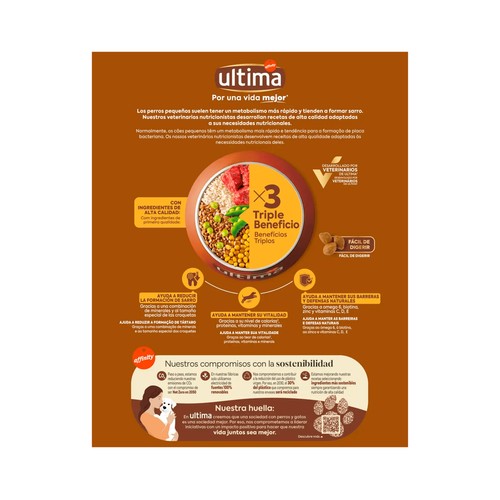 ULTIMA Alimento seco de perro mini adulto con sabor buey 2.5kg