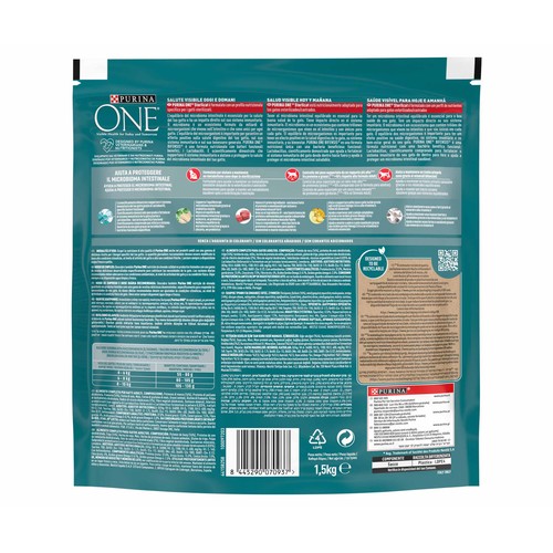 PURINA ONE Pienso para gatos adultos esterilizados a base de buey 1,5 kg.