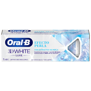 Imagen de ORAL-B Pasta de dientes blanqueante, suave con el esmalte y con extractos de perla ORAL-B 3D White luxe efecto perla 75 ml.
