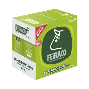 FEIRACO Leche de vaca semidesnatada de origen 100% gallega FEIRACO 6 x 1l.