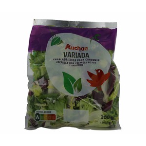 Imagen de AUCHAN Ensalada variada (escarola lisa, escarola rizada y radicchio) bolsa de 200 g. Producto Alcampo