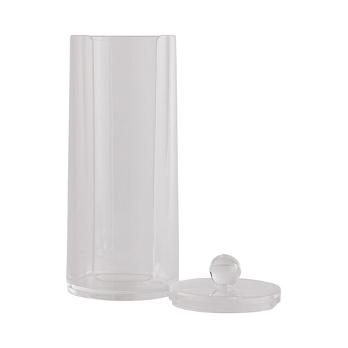 Dispensador de algodón transparente, medidas: 7.6 x 20 cm, AUCHAN.